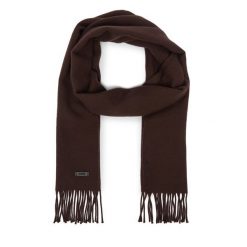 Szalik BOSS. Brązowe szaliki męskie Boss, bez wzorów. Za 349.99 zł.