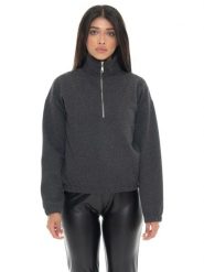 Bluza damska Leone 1947 Apparel Glam Winter ze stójką i zamkiem. Szare bluzy sportowe damskie LEONE 1947 APPAREL, s, bez wzorów, bez kaptura, na fitness i siłownię. Za 126.26 zł.