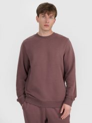 4F Bluza dresowa nierozpinana bez kaptura męska - brązowa L. Brązowe bluzy sportowe męskie 4f, l, bez wzorów, z bawełny, bez kaptura. Za 149.99 zł.