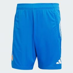 Spodenki Real Madryt Tiro 25 Competition Training. Niebieskie krótkie spodenki sportowe męskie Adidas, s, bez wzorów, do piłki nożnej. Za 199.00 zł.