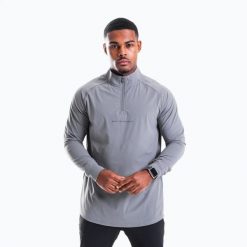 Bluza treningowa męska Built For Athletes 1/4 Zip Pullover. Szare bluzy męskie BUILT FOR ATHLETES, m, bez wzorów, z elastanu, bez kaptura. Za 329.99 zł.