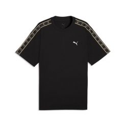 Męska koszulka Essentials Elevated Tape o luźnym kroju PUMA. Niebieskie koszulki sportowe męskie Puma, na jesień, m, bez wzorów, z bawełny, bez kołnierzyka, bez ramiączek. Za 119.00 zł.