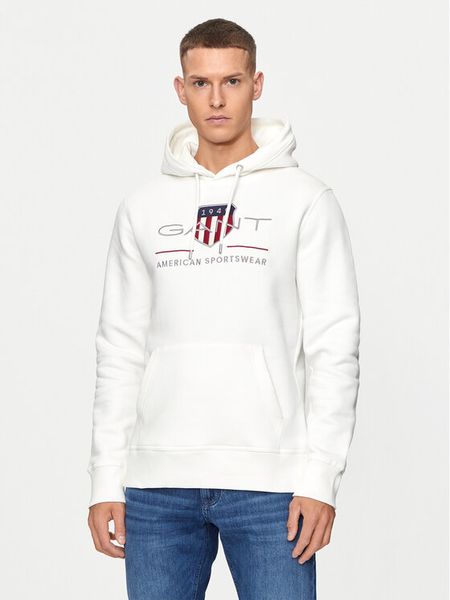 Gant Bluza Archive Shield 2047082 Écru Regular Fit. Białe bluzy męskie GANT, m, bez wzorów, z bawełny, bez kaptura. Za 386.99 zł.