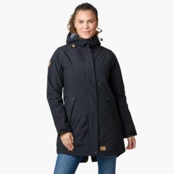 Kurtka zimowa Turystyka Damska Swedemount Sarek Insulated Coat oddychająca. Czarne kurtki damskie SWEDEMOUNT, na zimę, bez wzorów, bez kaptura. W wyprzedaży za 372.00 zł.