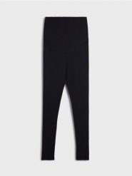Legginsy MAMA - czarny. Czarne legginsy damskie Sinsay, l, bez wzorów. Za 49.99 zł.