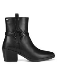 MEXX Botki MICP1710243W Czarny. Czarne botki damskie Mexx, ze skóry, bez obcasa, na słupku, bez zapięcia. Za 379.99 zł.