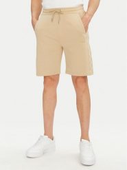 KARL LAGERFELD Szorty sportowe 705071 552951 Beżowy Regular Fit. Brązowe krótkie spodenki sportowe męskie KARL LAGERFELD, m, bez wzorów, z bawełny. Za 459.99 zł.