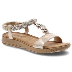 Sandały damskie S.Barski, cholewka ze skóry ekologicznej wsuwane na płaskiej podeszwie, złote, KV61-6051. Żółte klapki damskie S.BARSKI, bez wzorów, ze skóry ekologicznej, bez obcasa, na płaskiej podeszwie. Za 129.00 zł.