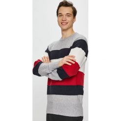 Tommy Hilfiger - Sweter. Szare swetry przez głowę męskie Tommy Hilfiger, z bawełny, z okrągłym kołnierzem. Za 499.90 zł.