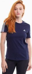Adidas Koszulka damska adidas Essentials Slim 3-Stripes Tee granatowa IM2791 XS. T-shirty damskie Adidas, xs, bez wzorów, bez kołnierzyka. Za 114.39 zł.