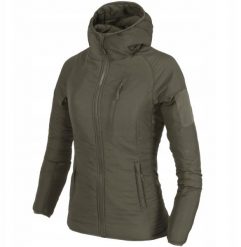 WOMEN'S WOLFHOUND Hoodie Jacket - Taiga Green - L/Regular. Zielone kurtki damskie HELIKON, l, bez wzorów, bez kaptura. Za 832.08 zł.