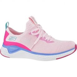 Buty do chodzenia damskie Skechers Solare Fuse. Białe obuwie sportowe damskie Skechers, bez wzorów, z materiału, trekkingowe. Za 376.00 zł.