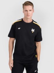 4F T-shirt regular z nadrukiem uniseks 4F x Drift Masters - czarny L. Czarne koszulki sportowe męskie 4f, l, bez wzorów, z bawełny, klasyczne, bez kołnierzyka. Za 119.99 zł.