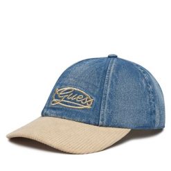 Czapka z daszkiem Guess. Niebieskie czapki i kapelusze damskie Guess, z aplikacjami. Za 159.99 zł.