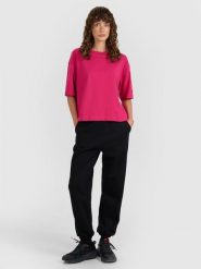 4F Spodnie dresowe joggery damskie - czarne S. Czarne spodnie dresowe damskie 4f, s, bez wzorów, z bawełny. Za 149.99 zł.