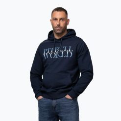 Bluza męska Pitbull World Sweatshirt Hooded. Niebieskie bluzy męskie PITBULL, l, bez wzorów, z bawełny, bez kaptura. Za 249.99 zł.