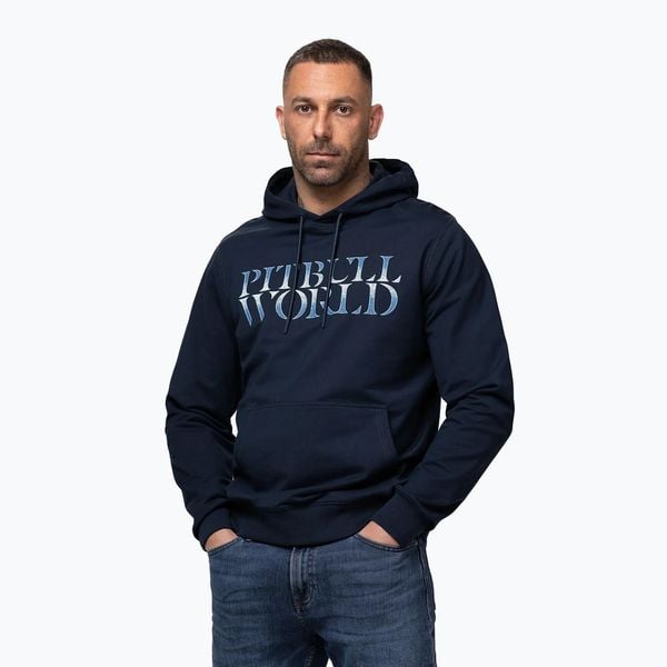 Bluza męska Pitbull World Sweatshirt Hooded. Niebieskie bluzy męskie PITBULL, l, bez wzorów, z bawełny, bez kaptura. Za 199.99 zł.