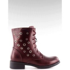 Czerwone Botki workery licowe pe130p Wine Red. Czerwone botki damskie ButyModne, bez obcasa, bez zapięcia. W wyprzedaży za 117.05 zł.