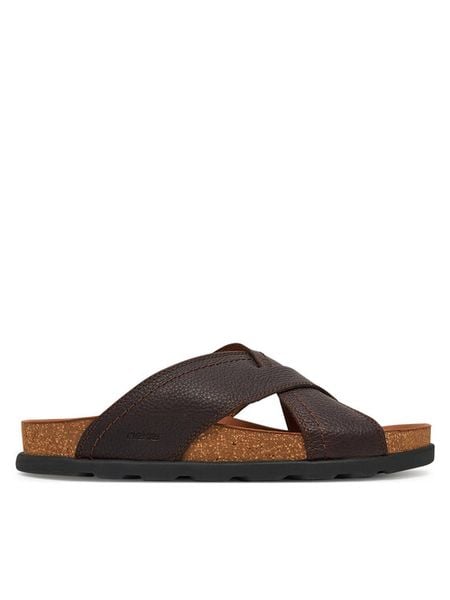 Rieker Klapki 21192-25 Brązowy. Brązowe klapki męskie Rieker, ze skóry. Za 349.99 zł.