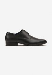Czarne Klasyczne Skórzane Półbuty Tisavia. Czarne eleganckie półbuty Born2be, eleganckie, bez zapięcia. Za 219.99 zł.