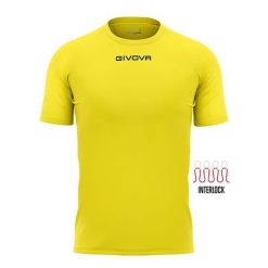 Koszulka piłkarska dla dorosłych Givova Capo MC. Żółte koszulki sportowe męskie Givova, l, bez wzorów, bez kołnierzyka, bez ramiączek, do piłki nożnej. Za 64.35 zł.