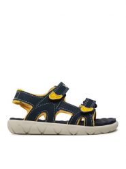 Timberland Sandały Perkins Row 2-Strap TB0A1QXU0191 Granatowy. Niebieskie sandały chłopięce Timberland, z materiału, bez zapięcia. Za 129.99 zł.
