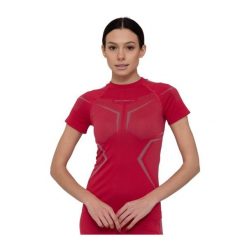 Koszulka damska termoaktywna z krótkim rękawem Brubeck DRY. Czerwone koszulki sportowe damskie Brubeck, bez wzorów, z poliamidu, bez kołnierzyka, bez ramiączek, do biegania. Za 129.99 zł.