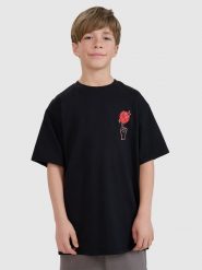 4F T-shirt oversize z nadrukiem chłopięcy - czarny 140 (9-10 lat). Czarne t-shirty dla chłopców 4f, bez wzorów, z bawełny, bez ramiączek. W wyprzedaży za 29.99 zł.