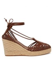 Weekend Max Mara Espadryle Quirino 2515521115670 Brązowy. Brązowe sandały damskie Weekend Max Mara, bez wzorów, ze skóry, bez obcasa, bez zapięcia. Za 889.99 zł.