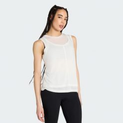 Koszulka bez rękawów Soft Lux Sheer. Czarne koszulki sportowe damskie Adidas, uniwersalny, bez wzorów, z dzianiny, bez kołnierzyka, bez ramiączek. Za 149.00 zł.