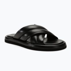 Klapki damskie GANT Clareha. Czarne klapki damskie GANT, bez wzorów, z materiału, bez obcasa. Za 529.99 zł.