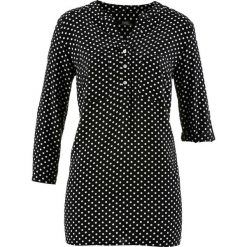 Bluzka z rękawami 3/4 bonprix czarno-biały w kropki. Bluzki damskie marki bonprix. Za 32.99 zł.