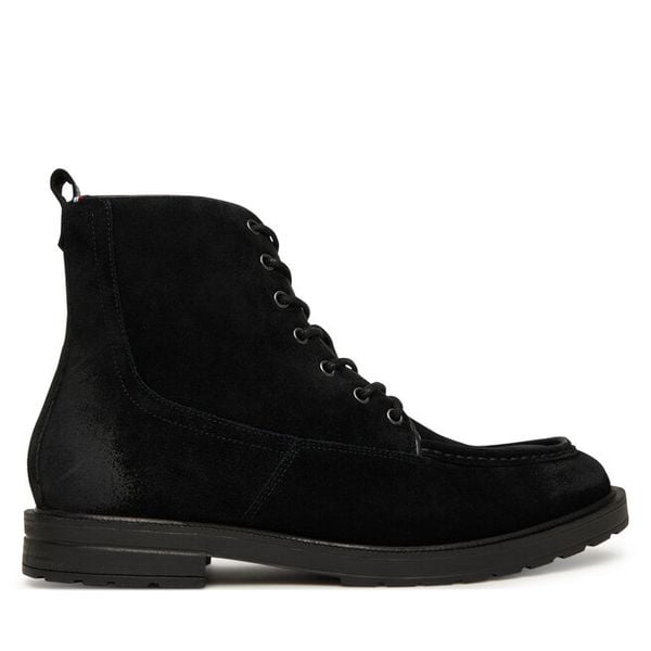 Trzewiki Tommy Hilfiger. Czarne botki męskie Tommy Hilfiger, bez wzorów, bez zapięcia. Za 419.99 zł.