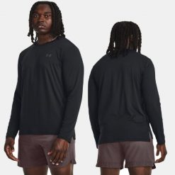 Longsleeve Koszulka Męska Z Długim Rękawem Under Armour. Czarne koszulki sportowe męskie Under Armour, m, bez wzorów, bez kołnierzyka, bez ramiączek, do biegania. Za 219.99 zł.