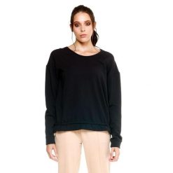 Damska bluza Leone Leisure z okrągłym dekoltem. Czarne bluzy sportowe damskie LEONE 1947 APPAREL, bez wzorów, z tkaniny, na fitness i siłownię. W wyprzedaży za 167.70 zł.