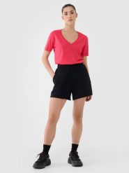 4F Spodenki dresowe z modalem damskie - czarne XXL. Czarne szorty sportowe damskie 4f, l, bez wzorów, z dresówki, sportowe. W wyprzedaży za 99.99 zł.