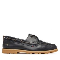 Półbuty Tommy Hilfiger. Niebieskie półbuty na co dzień męskie Tommy Hilfiger, bez zapięcia. Za 569.99 zł.