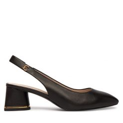 Czółenka Coccinelle. Czarne czółenka damskie Coccinelle, bez wzorów, bez obcasa, bez zapięcia. Za 949.99 zł.