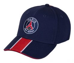 Czapka z daszkiem męska Paris Saint Germain granatowa. Niebieskie czapki i kapelusze męskie PARIS SAINT GERMAIN, bez wzorów, z bawełny, sportowe. Za 109.00 zł.