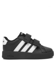 Adidas Sneakersy Grand Court 3.0 KJ4371 Czarny. Czarne buty sportowe dziewczęce Adidas, bez wzorów, ze skóry, bez zapięcia. Za 139.99 zł.