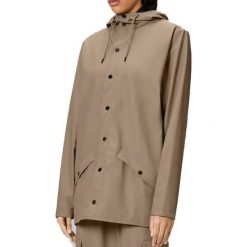 Kurtka RAINS 12010R LONG JACKET W3 Beżowy. Brązowe kurtki damskie Rains, m, bez wzorów, z syntetyku, bez kaptura. Za 218.99 zł.