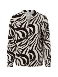 More & More Bluzka damska Kobiety wiskoza biały|czarny wzorzysty, 40. Białe bluzki damskie More & More, bez wzorów, z wiskozy, bez kołnierzyka, bez ramiączek. Za 339.95 zł.