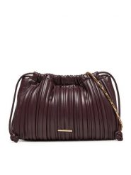 Calvin Klein Torebka Plisse Drawstring Bag LV04F3076G Bordowy. Czerwone torebki do ręki damskie Calvin Klein, bez wzorów, ze skóry, wizytowe, bez dodatków. Za 439.99 zł.