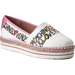 Espadryle LOVE MOSCHINO - JA10223G05JD110A Nap.Bian/Vern.Rosa. Białe espadryle damskie Love Moschino, z materiału. W wyprzedaży za 299.00 zł.