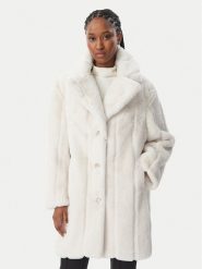 Guess Futro W6BL19 W3752 Kremowy Regular Fit. Białe płaszcze damskie Guess, l, z aplikacjami, z futra, bez kaptura. Za 864.99 zł.