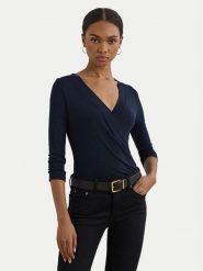 LAUREN RALPH LAUREN Bluzka 200824366023 Granatowy Slim Fit. Niebieskie bluzki damskie Lauren Ralph Lauren, xl, bez wzorów, z wiskozy, bez kołnierzyka, bez ramiączek. Za 379.99 zł.