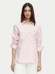 Tommy Jeans Koszula DW0DW19890 Różowy jasny Regular Fit. Czerwone bluzki damskie Tommy Jeans, s, bez wzorów, z bawełny, bez kołnierzyka, bez ramiączek. Za 369.99 zł.
