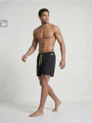 Szorty kąpielowe z odblaskowymi elementami U DYNAMIC - czarny. Czarne krótkie spodenki sportowe męskie Sinsay, l, bez wzorów. Za 29.99 zł.