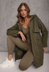 Zielona Przejściowa Kurtka Parka z Rękawami z Możliwością Podpięcia Tinarae. Zielone kurtki damskie Renee, s, bez wzorów, bez kaptura. Za 189.99 zł.