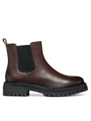 Geox Sztyblety D Iridea D04HRB 0008U C6013 Bordowy. Czerwone botki damskie Geox, ze skóry, bez obcasa, na płaskiej podeszwie, bez zapięcia. Za 549.99 zł.